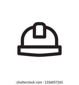 Construction safety helmet icon in trendy outline style design. Vector graphic illustration. Editable vector stroke. EPS 10.