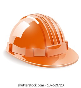 Construction safety helmet isolated on white background vector illustration.