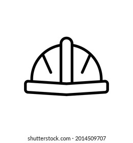 Construction safety helmet line icon