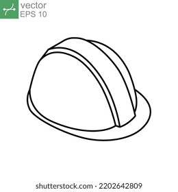Bauhelm-Linie, isometrischer 3D-Stil. Hard Hat für Techniker in der industriellen Fertigung, Architektur, Bauunternehmer. Vektorgrafik-Design auf weißem Hintergrund EPS10
