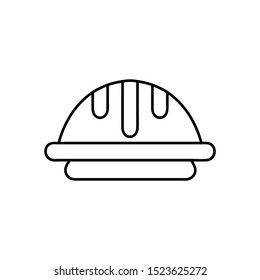 Construction safety helmet line style icon
