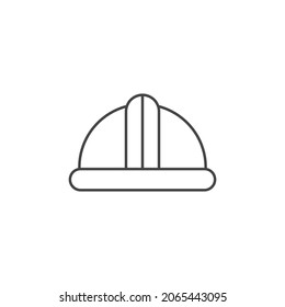 Icono de estilo de línea de casco de seguridad de construcción