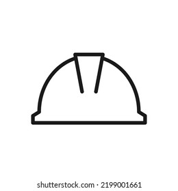 Construction safety helmet line style icon