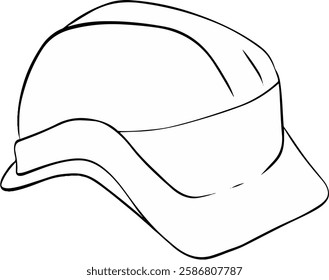 Construction safety helmet line style icon hard hat graphic vector isolated on transparent background
