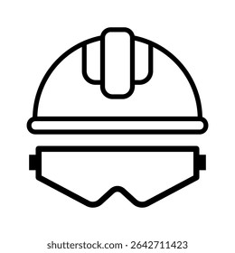 Construction safety helmet sign symbol vector flat icon
