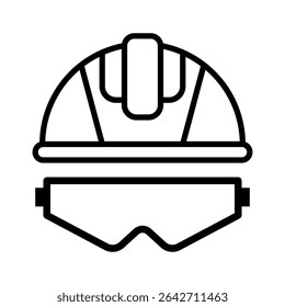 Construction safety helmet sign symbol vector flat icon