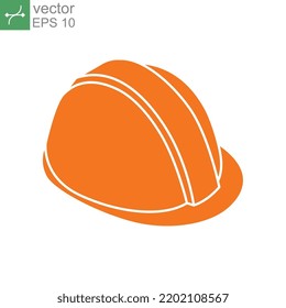 Construction safety helmet solid isometric 3d style. Hard Hat for engineer technician worker in industrial manufacture, architecture, contractor. Vector illustration Design on white background EPS 10