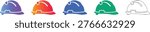 Construction Safety Helmet Vector Icon Set vol 1853