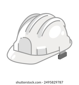 construction Safety Helmet vector illustration white industrial hat Flat design Clipart