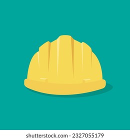  Ilustración vectorial de color amarillo del casco de seguridad de la construcción Aislada en el fondo.