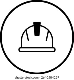 Construction Safety Symbol: Hard Hat Icon in Circle for Workplace Protection