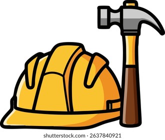 Construction Safety Tools Hard Hat Hammer Work Equipment