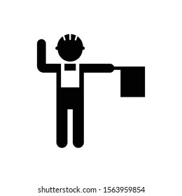 Construction Safety Worker Icon in Black Color
