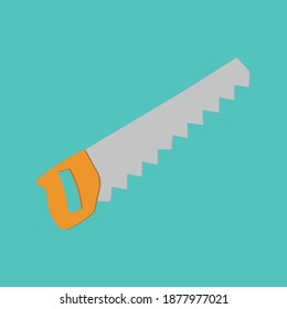 Construction saw. Flat design. Illustration	