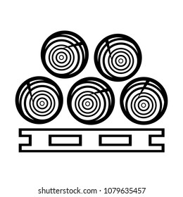 Construction saw line icon