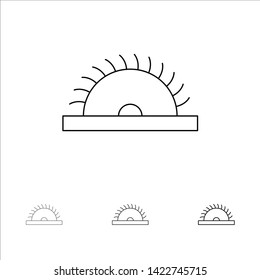 Construction, Saw, Tool, Utensils Bold and thin black line icon set