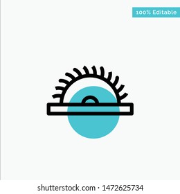 Construction, Saw, Tool, Utensils turquoise highlight circle point Vector icon