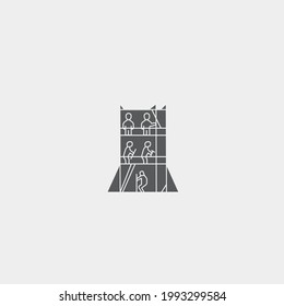 Construction scaffolding vector icon illustration sign
