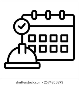 Construction Schedule Icon Element For Design