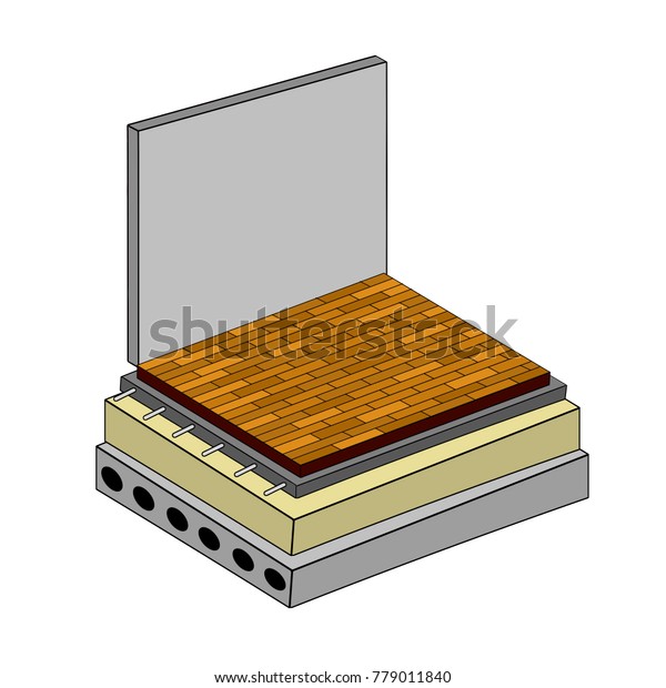 Construction Scheme Plan Wooden Floor Parquet Stock Vector