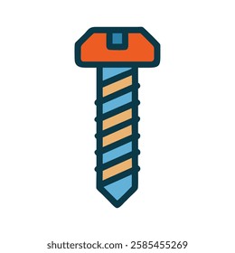 Construction a screw with threaded design for secure fastening