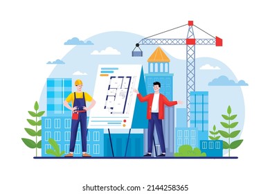 Construction service Illustration concept. Flat illustration isolated on white background
