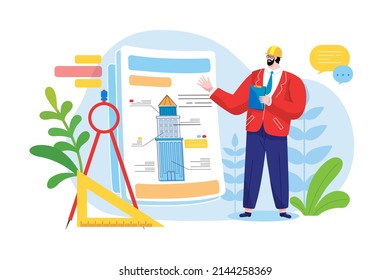 Construction service Illustration concept. Flat illustration isolated on white background
