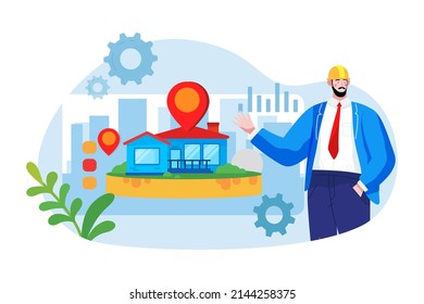 Construction service Illustration concept. Flat illustration isolated on white background
