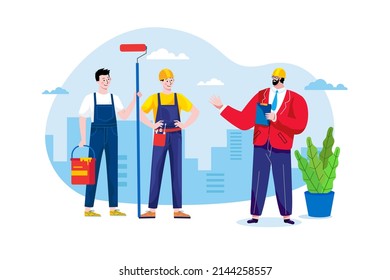 Construction service Illustration concept. Flat illustration isolated on white background
