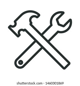 construction service - minimal line web icon. simple vector illustration. concept for infographic, website or app.