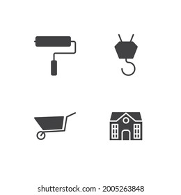 icono conjunto de construcción, icono de signo de conjunto de construcción aislado, ilustración vectorial