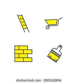 icono conjunto de construcción, icono de signo de conjunto de construcción aislado, ilustración vectorial