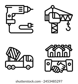 Construction set icon in outline style