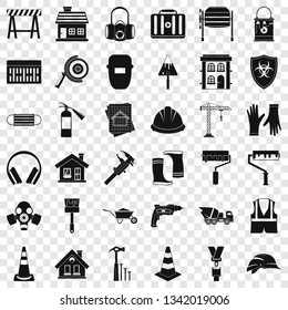 Construction shield icons set. Simple style of 36 construction shield vector icons for web for any design
