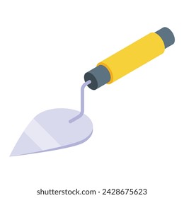 Icono de pala de construcción vector isométrico. Salón. Trabajo del dispositivo médico