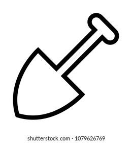 Construction shovel line icon