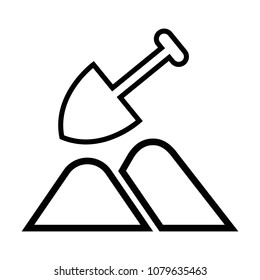 Construction shovel line icon