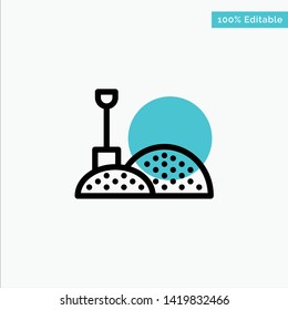 Construction, Shovel, Tools turquoise highlight circle point Vector icon