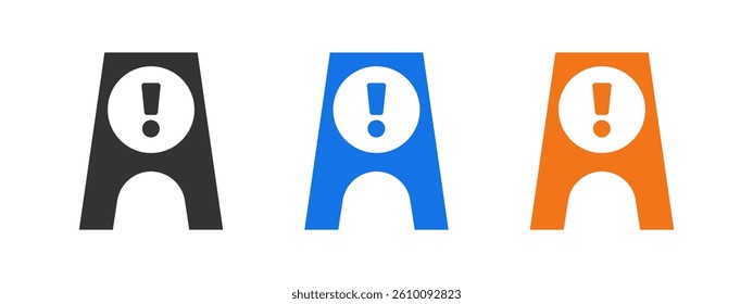 construction sign alert icon set