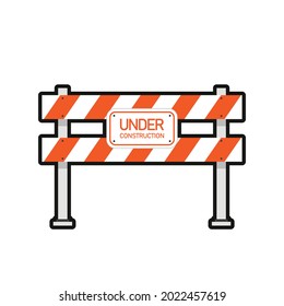Construction sign. barricade block vector. fence vector. wallpaper. free space for text.