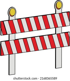 construction sign barricade isometric icon vector