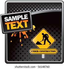 cartel de señal de construcción banner negro de medio tono