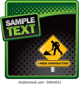 construction sign green and black halftone template