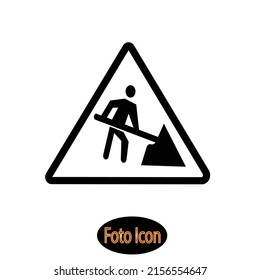 Construction sign icon.Vector illustration eps10