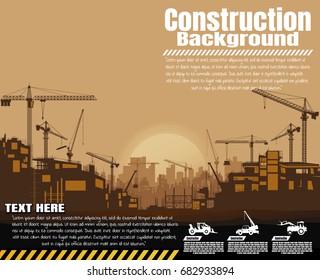 Construction silhouette background.