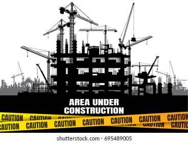 Fondo de silueta de construcción,
