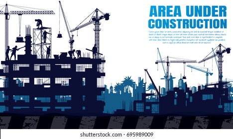 Construction silhouette background.