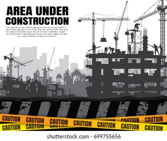 Construction silhouette background.