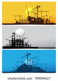 Construction silhouette background