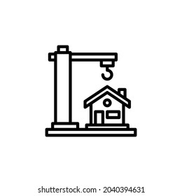 Construction Silhouette Icon On White Background